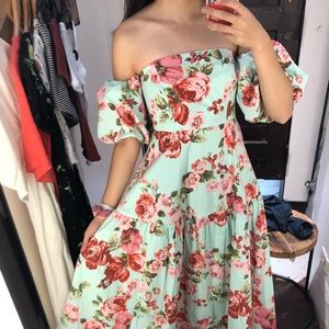 Laura Ashley UO Floral Georgia Off Shoulder Dress